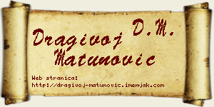 Dragivoj Matunović vizit kartica